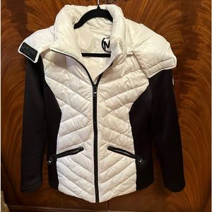 Michael Kors mixed media ski jacket.